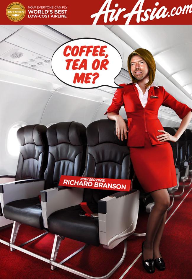 Branson hostess bij Air Asia