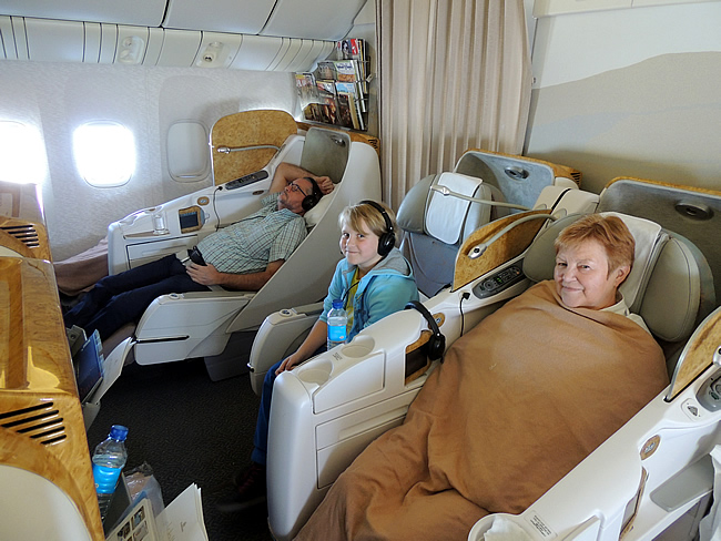 Emirates B777 vlucht in business class