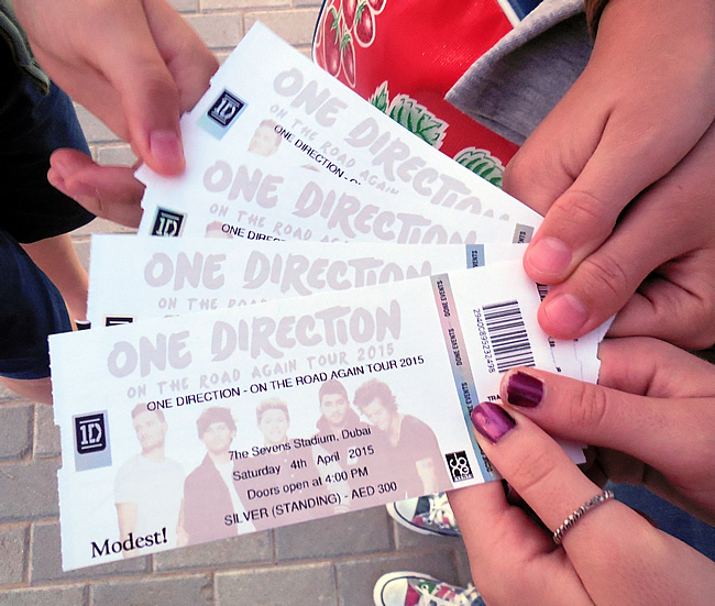 1D tickets voor Dubai concert