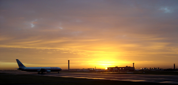 American Airlines at CDG in the morning