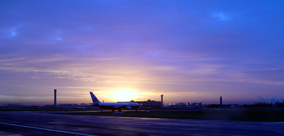 American Airlines at CDG in the morning