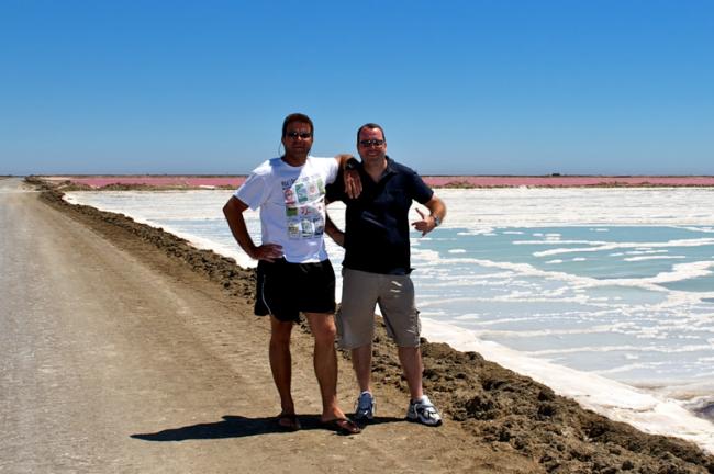 Zout-winning in Walvis Bay, Namibië