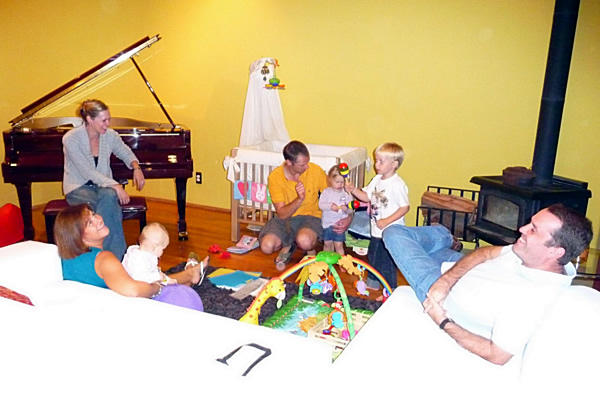 Kristel, Lily, Evy, Bram, Zoë, Roos en Jan