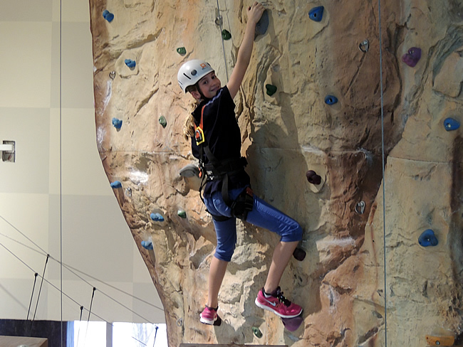 Op de indoor klimbaan