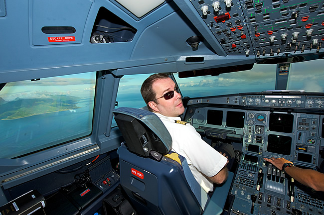 Inital climb, flying next to Moorea