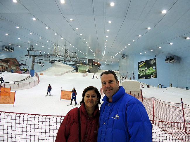 Kristel en Jan aan de skipiste