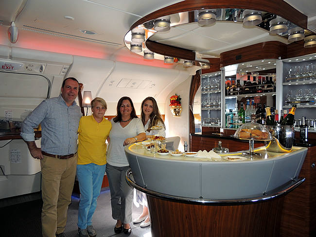 Emirates A380 Business Class upperdeck bar