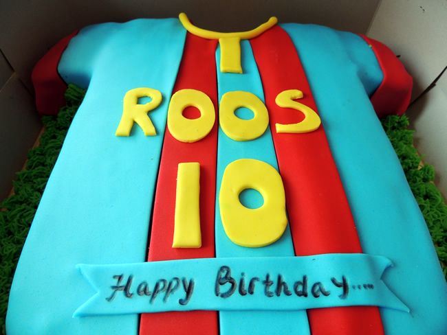FC Barca taart voor 10 jaar Roos