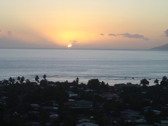 zonsondergang vanuit ons appartement