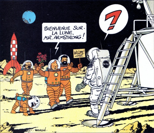 Tintin : "Bienvenue à la lune Mr Armstrong"